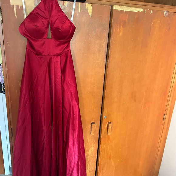 Sherri Hill Wine Red Dress - Picture 5 of 6